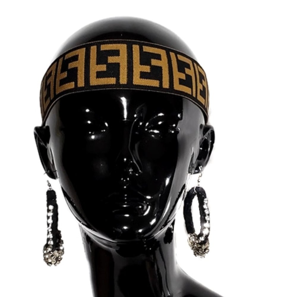 Black & Gold symmetrical ladies headband!